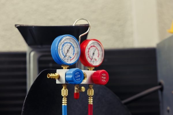 close up of broken manometers